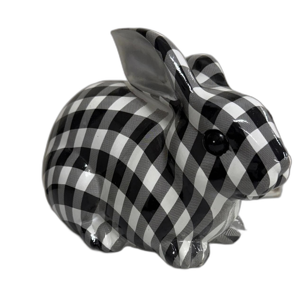 Black and White Plaid/Checkered Bunny‎